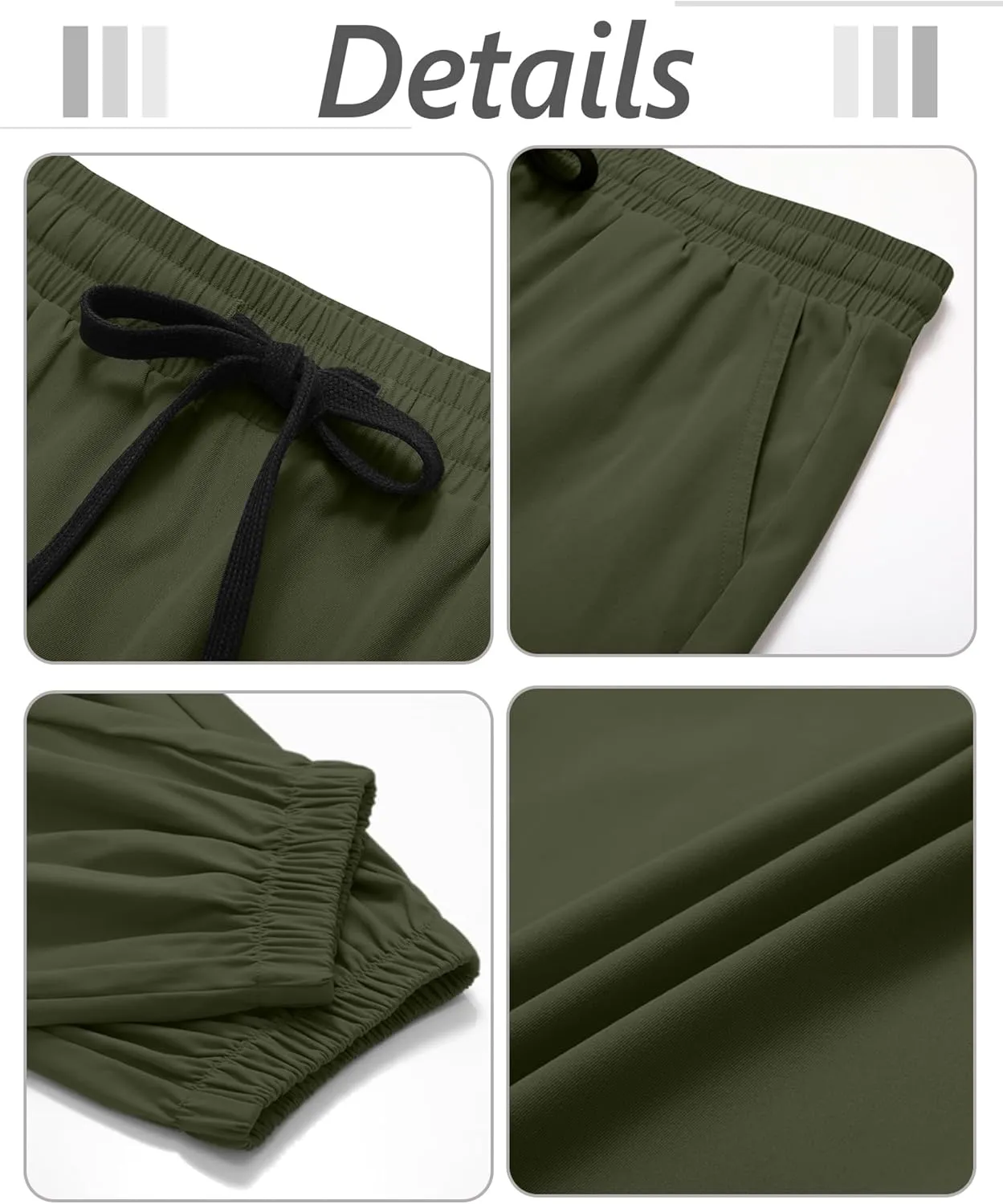 3 Pack Men's Casual Jogger Pants, Cotton Drawstring Sweatpants with Pockets Hiking Outdoor Athletic Joggers