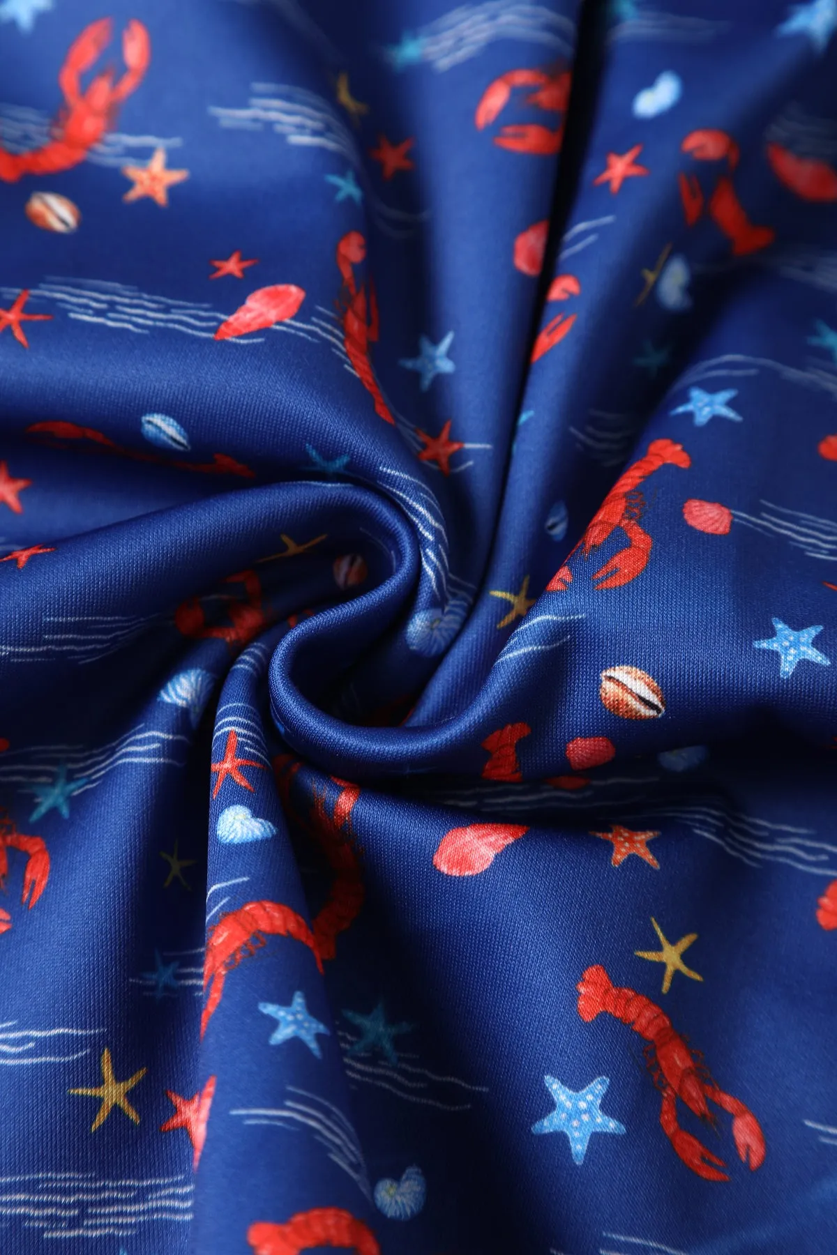 Amanda Lobster Dark Blue Flared Dress