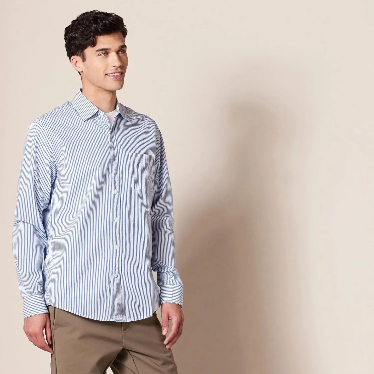 Amazon Essentials Men's Slim-Fit Long-Sleeve Poplin Shirt