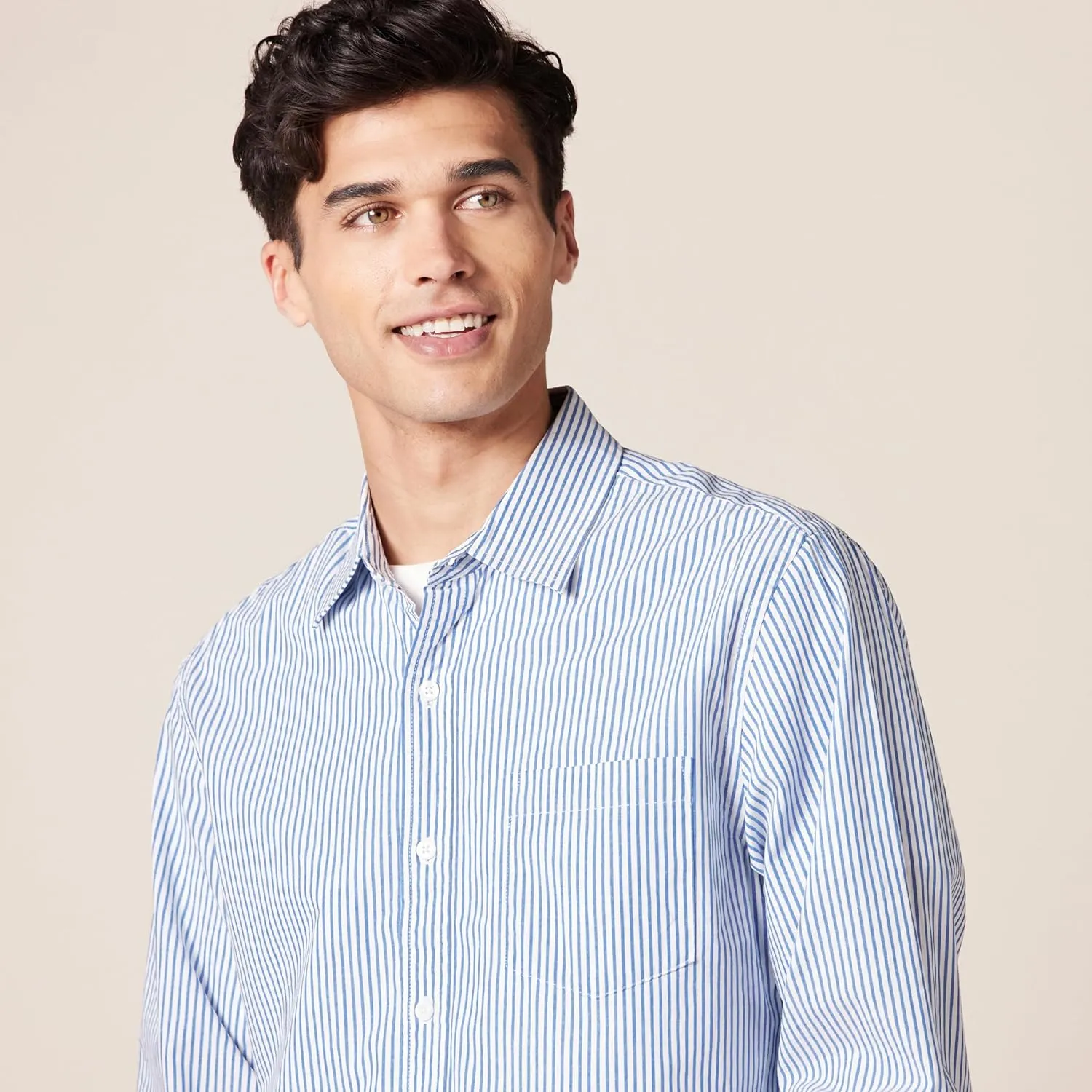 Amazon Essentials Men's Slim-Fit Long-Sleeve Poplin Shirt