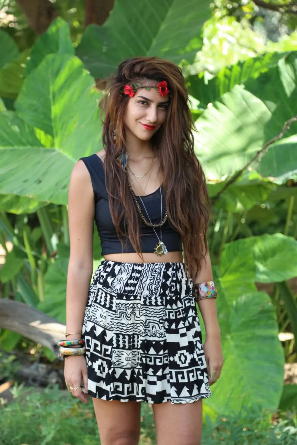 Aztec Tribal Geometric Skirt - Free Gift