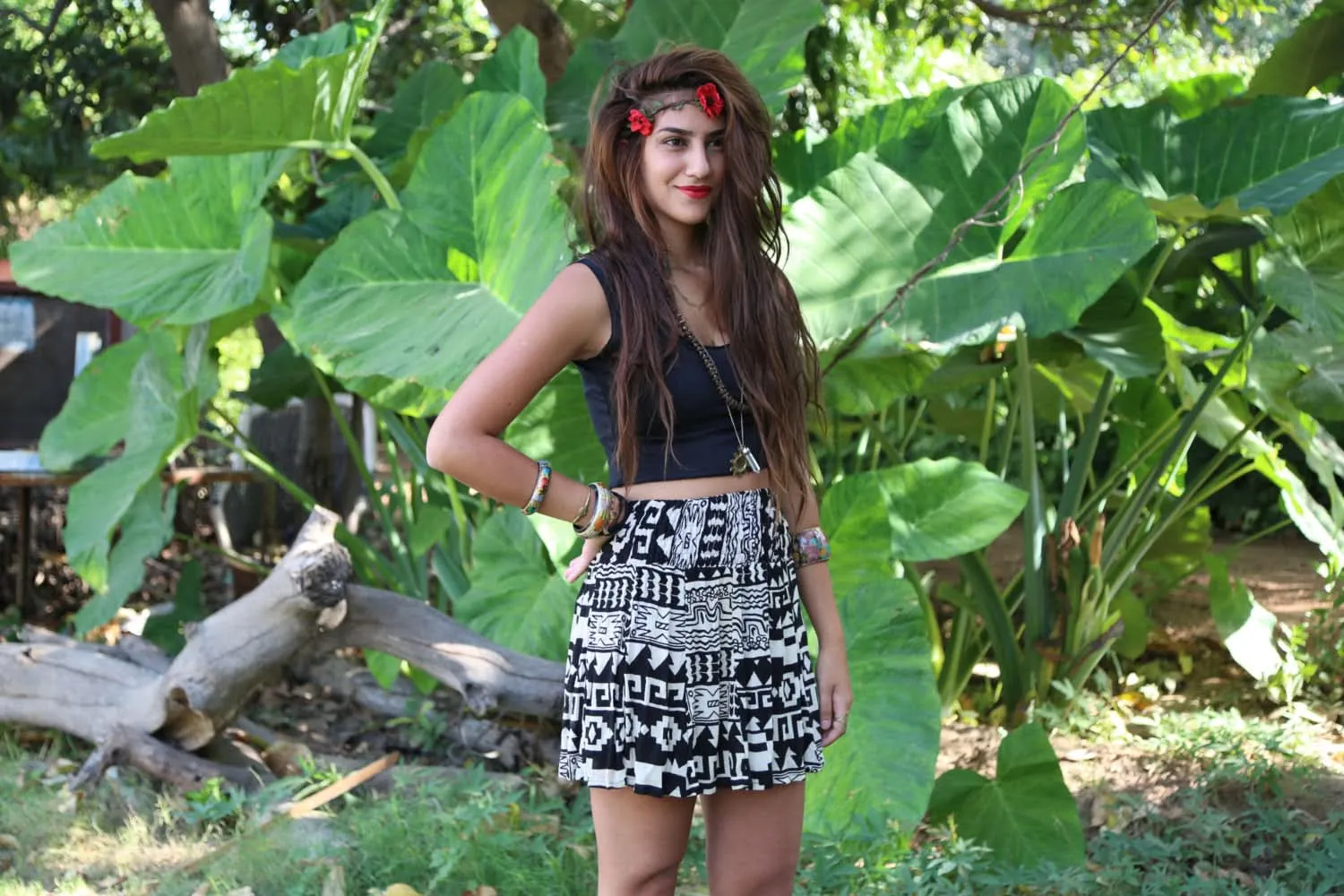 Aztec Tribal Geometric Skirt - Free Gift