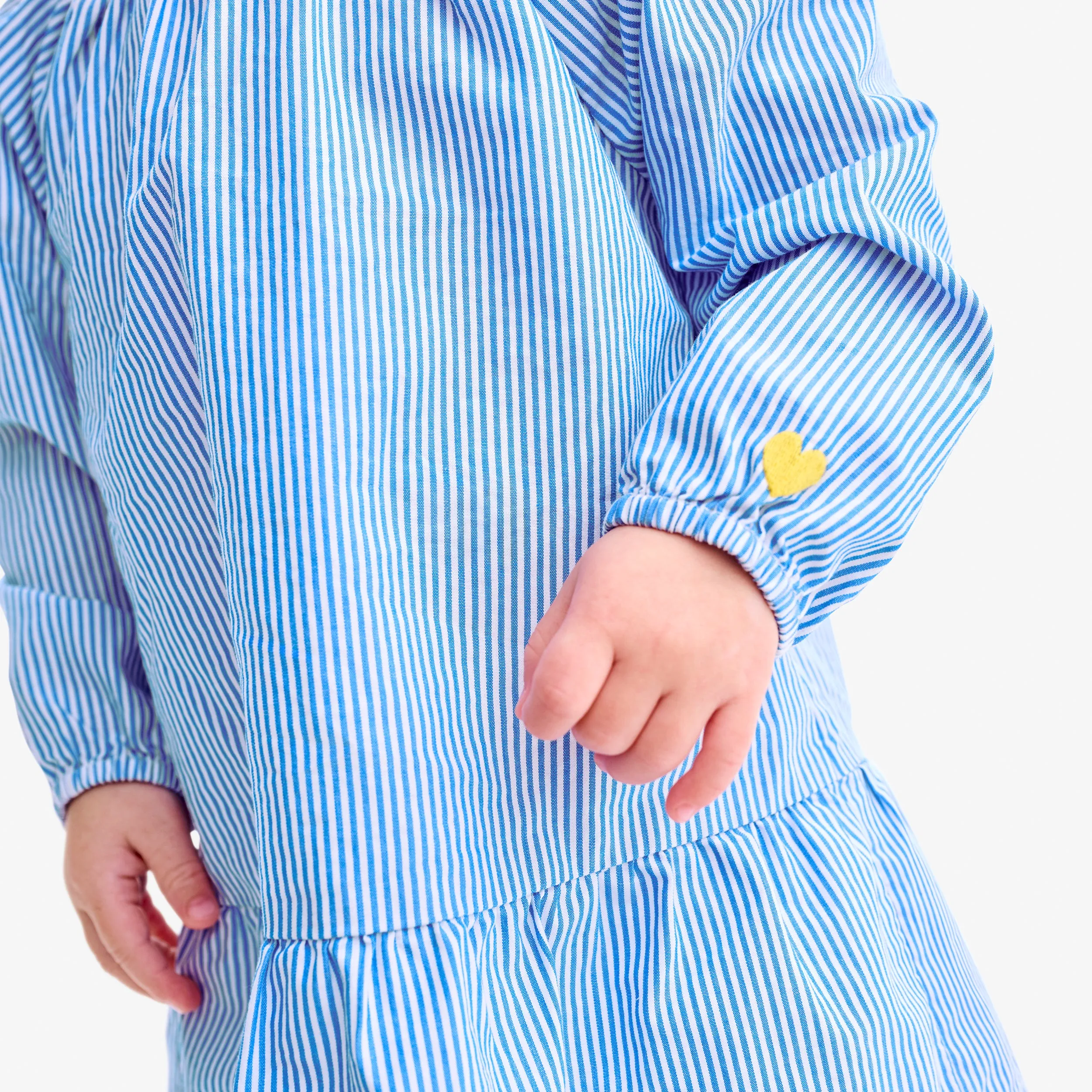Baby popover dress in stripe