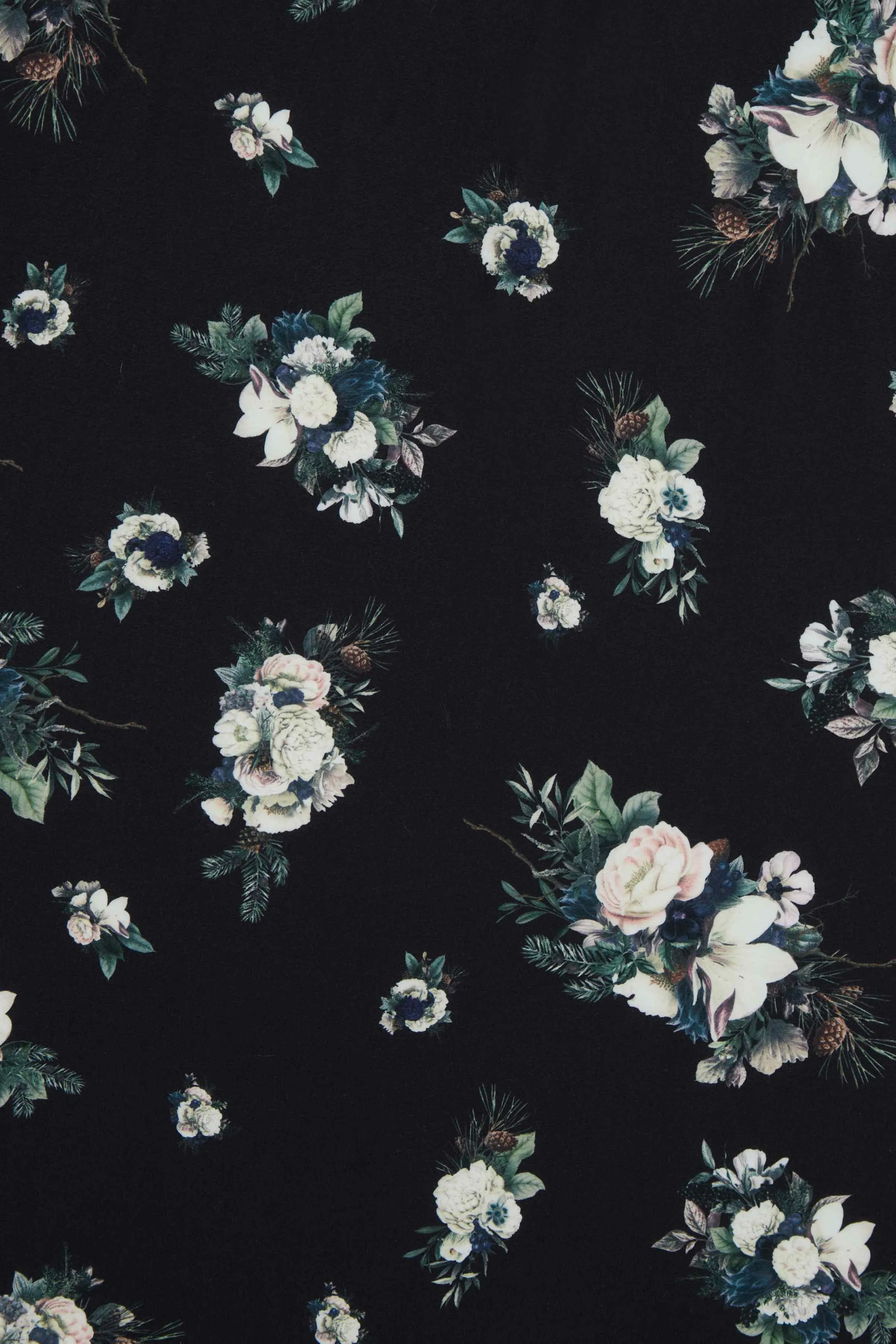 Brenda Black Floral Flared Dress