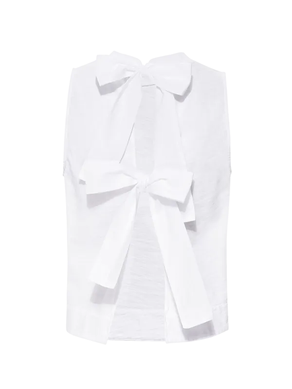 Britt Tie Back Tank ~ Optic White