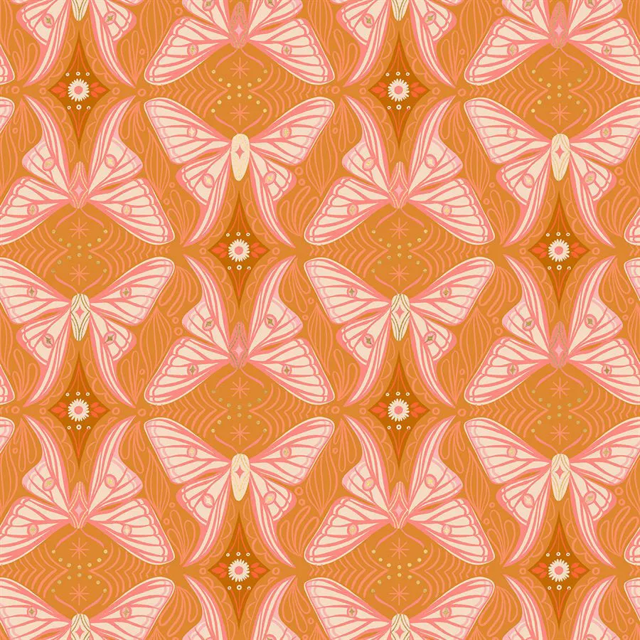 Camellia Regalia Caramel Metallic ½ yd