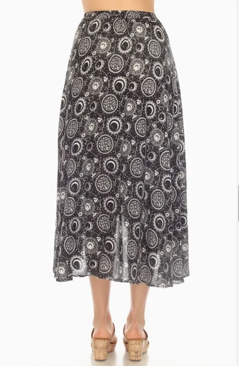 Celestial Flowy Wrap Skirt