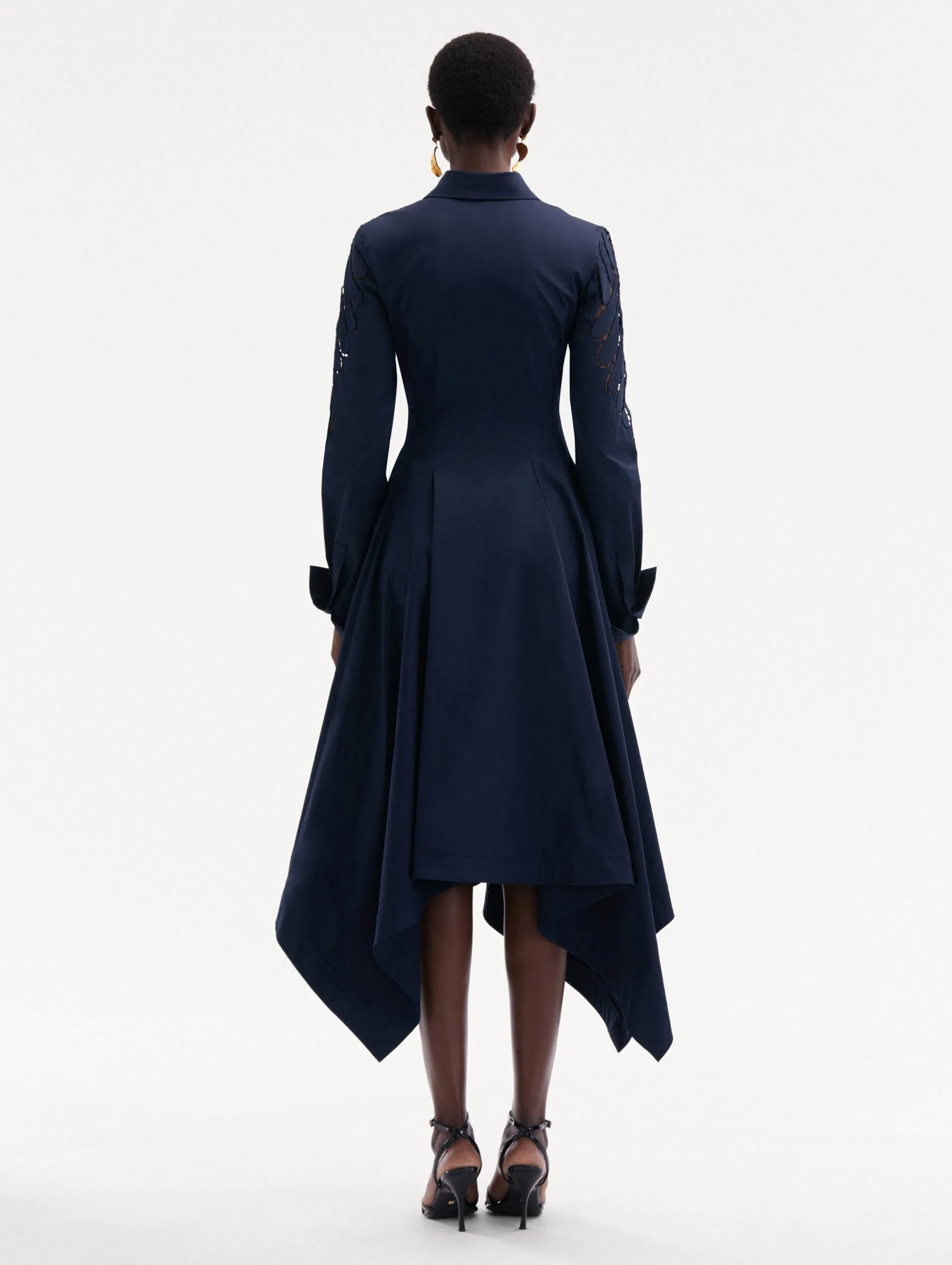 Fern Cutout Cotton Twill Dress