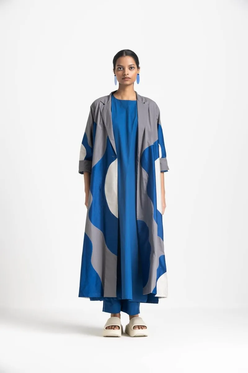 Floral Applique Jacket Co-ord - Electric Blue (Set of 3)