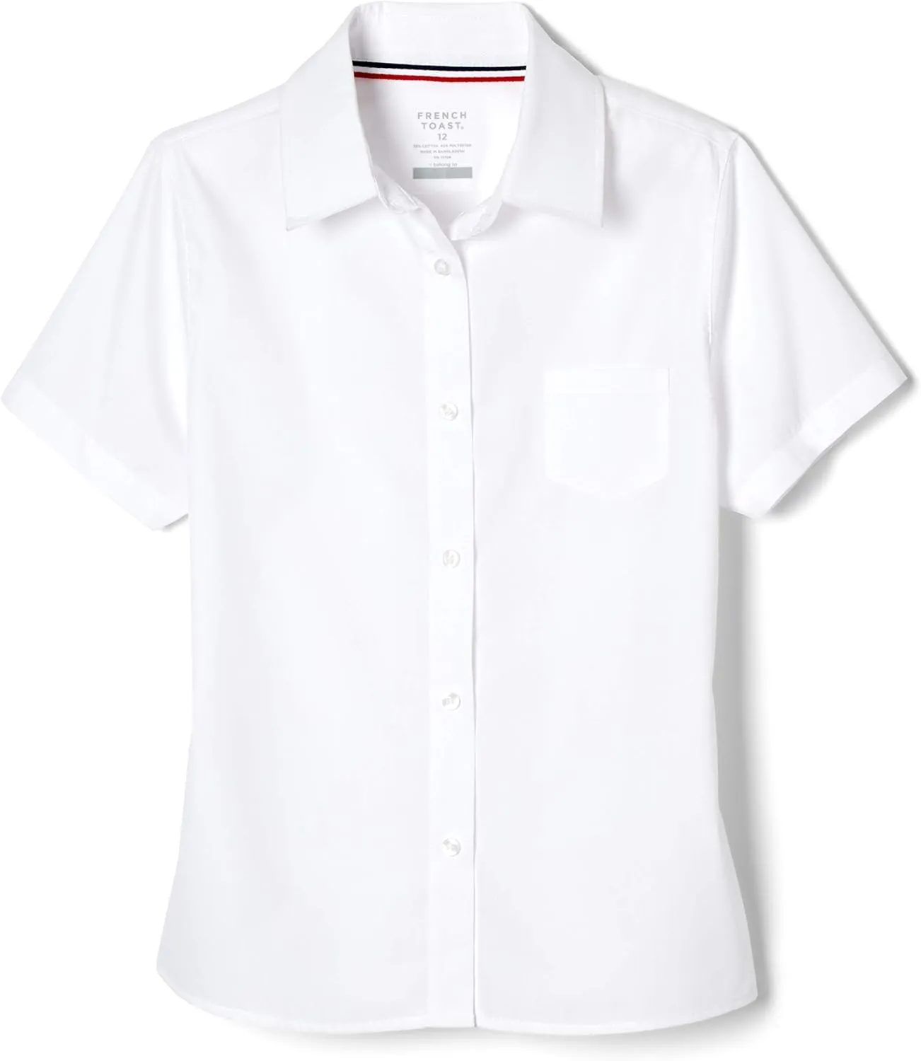 French Toast Girls' Short Sleeve Pocket Shirt