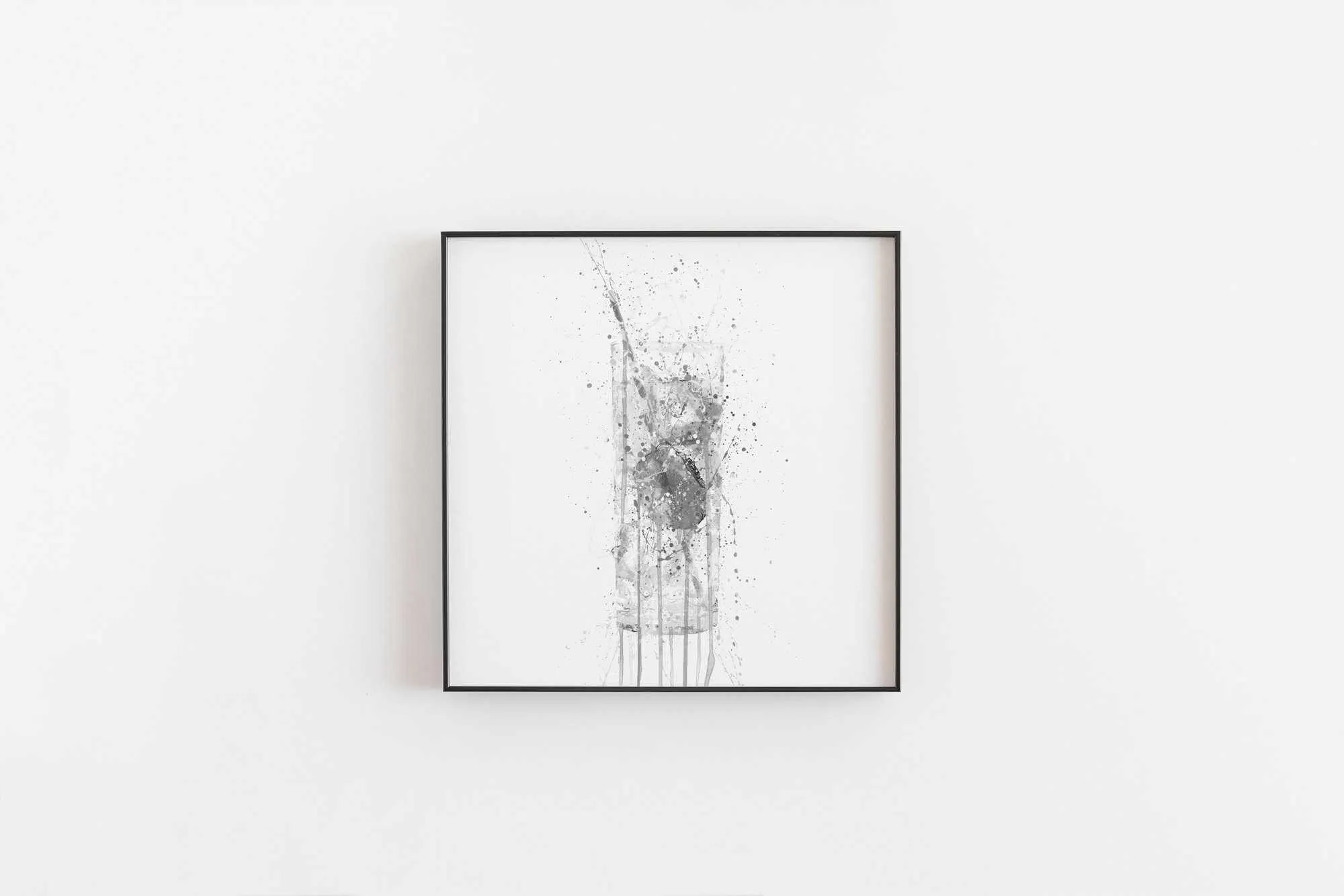 Gin & Tonic Glass Wall Art Print (Grey Edition)