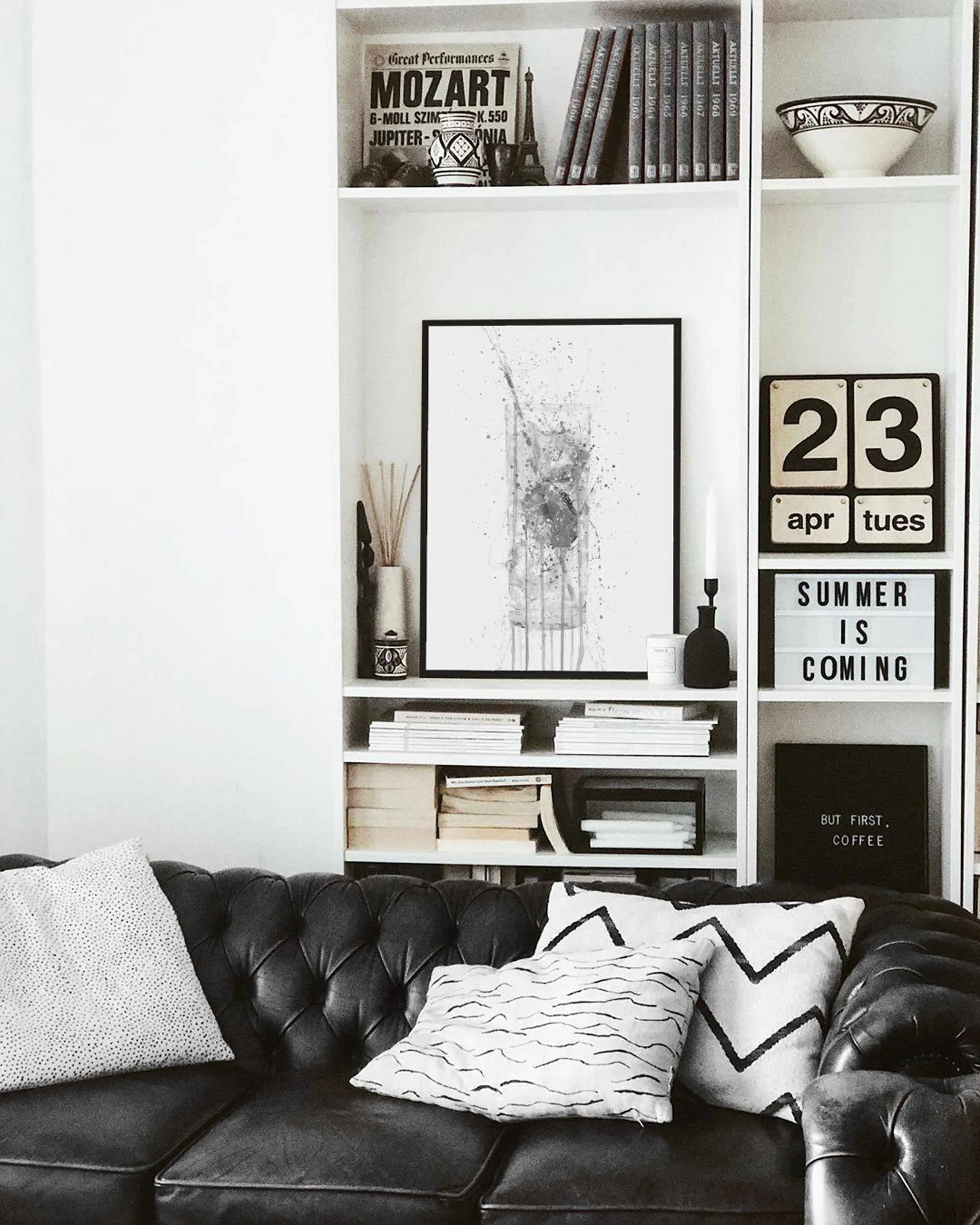 Gin & Tonic Glass Wall Art Print (Grey Edition)