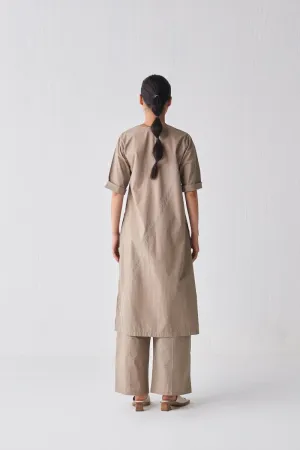 High Waist Emb Broad Bottom - Sage