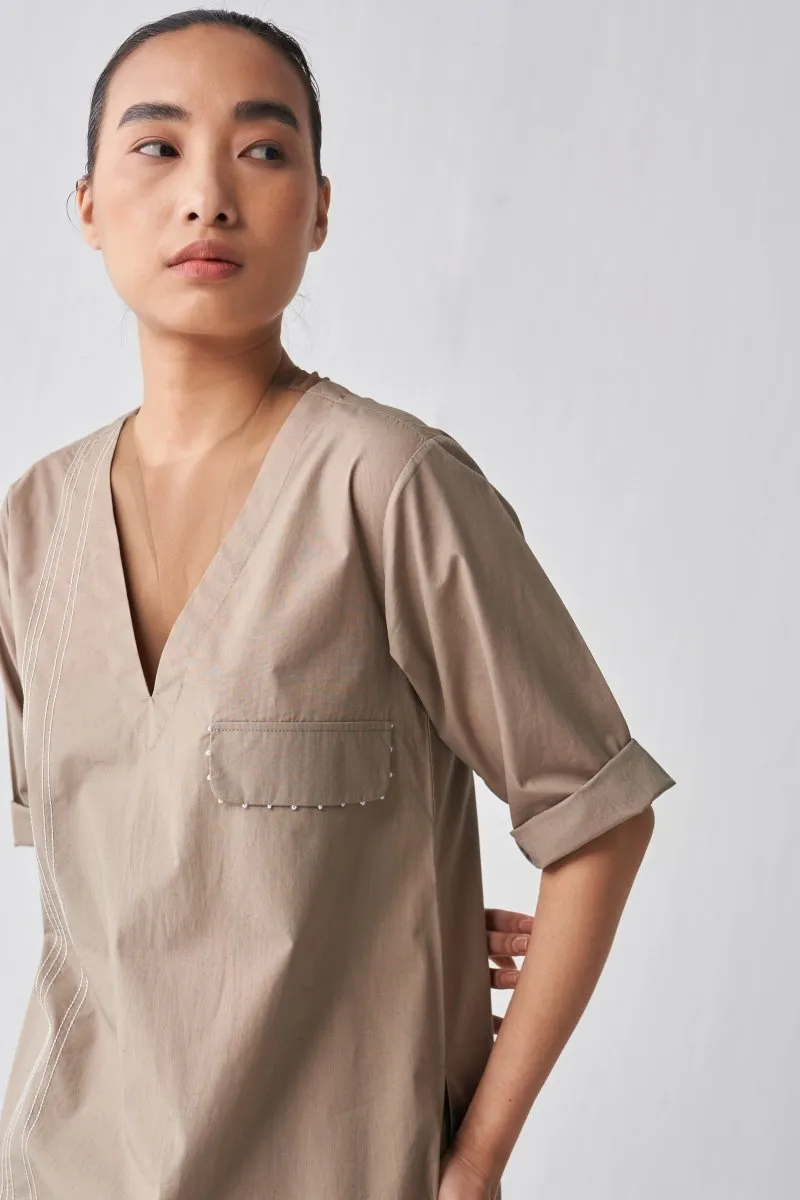 High Waist Emb Broad Bottom - Sage