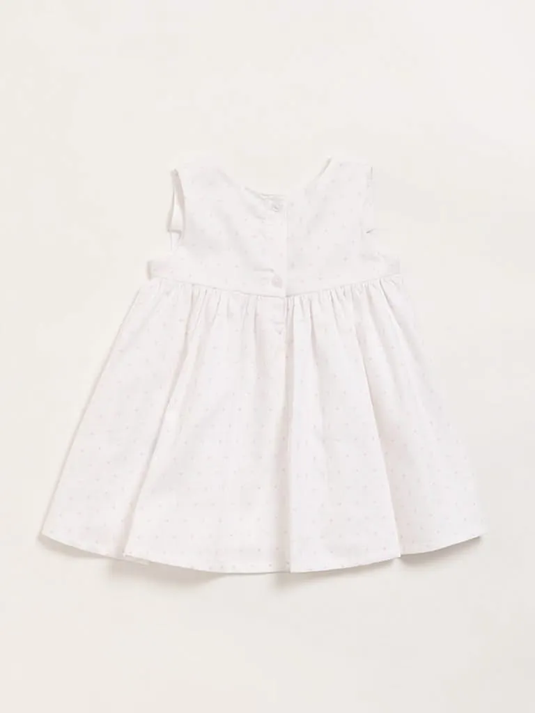 HOP Baby White Polka Dot Flared Dress
