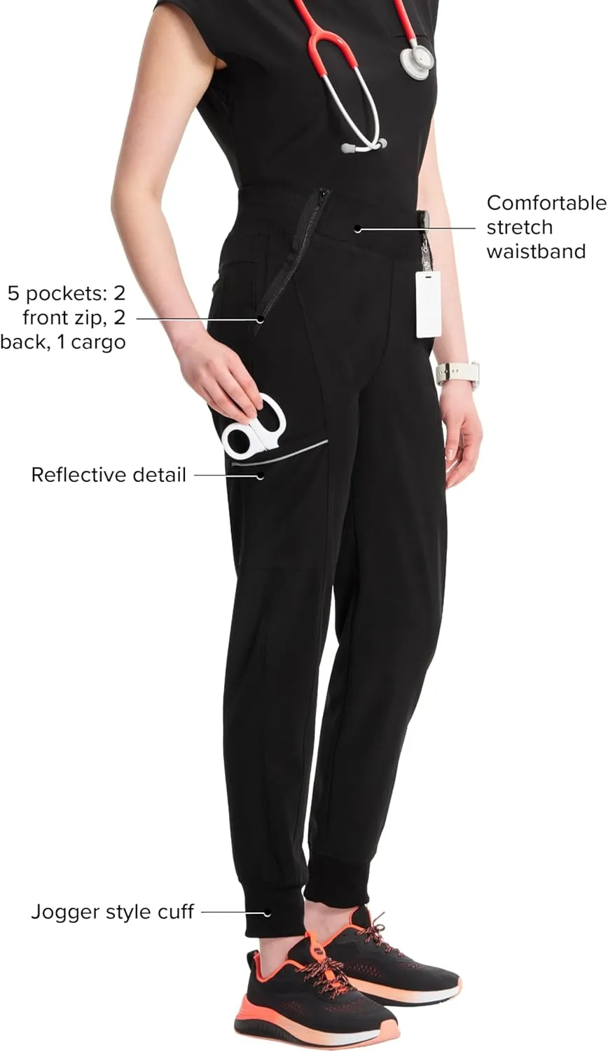 Infinity Women's Ck110a-Cherokee Jogger Scrub Pants with Mid Rise Cargo Pocket