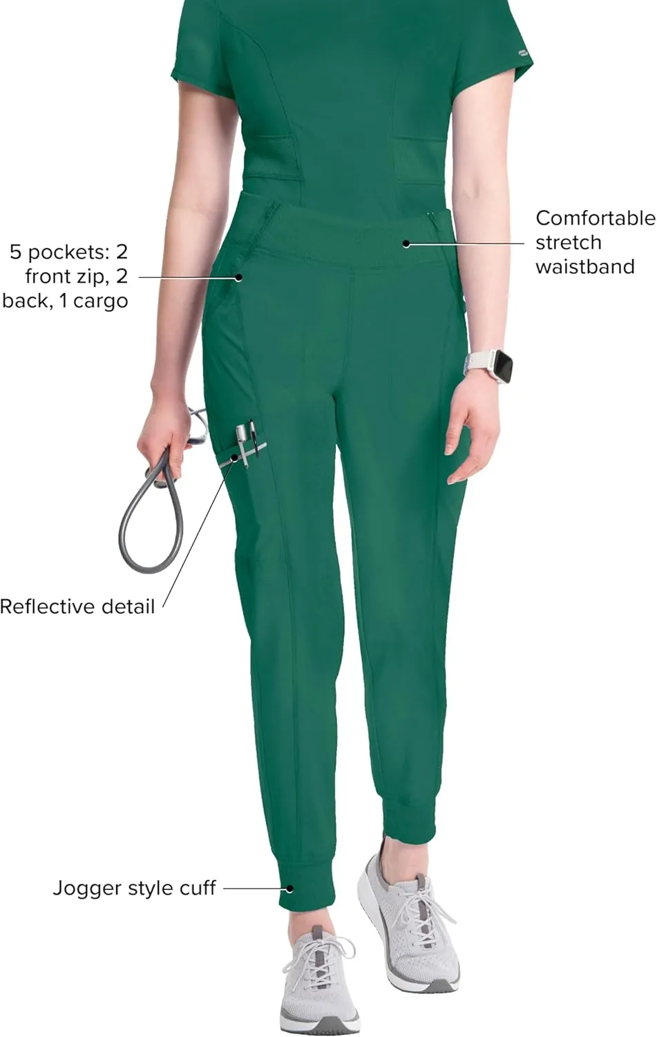 Infinity Women's Ck110a-Cherokee Jogger Scrub Pants with Mid Rise Cargo Pocket