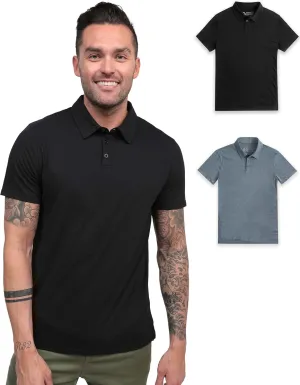 INTO THE AM Polo Shirts for Men - Comfortable Fit Collared Shirt Men S - 4XL Fitted Short Sleeve Classic Golf Shirts