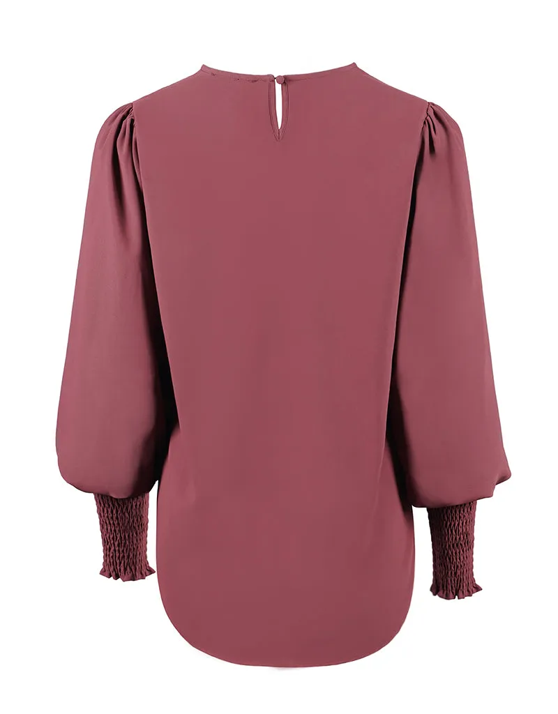 Lustrous Roojed Sleeve Blouse