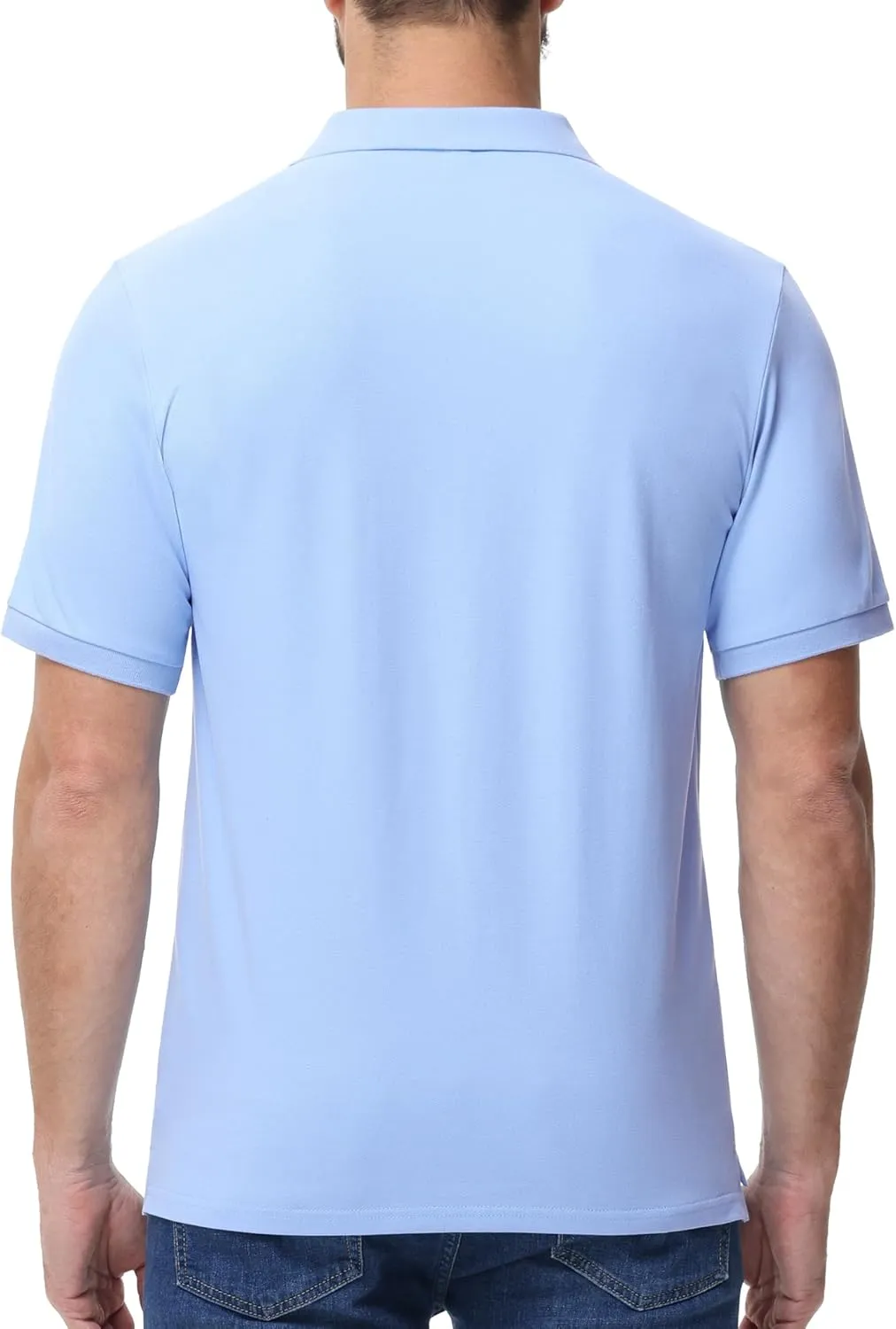 MIER Polo Shirts for Men Cotton Short Sleeve Golf Tennis Collared Shirt for Casual Work Travel, 3 Buttons, Ultra Soft