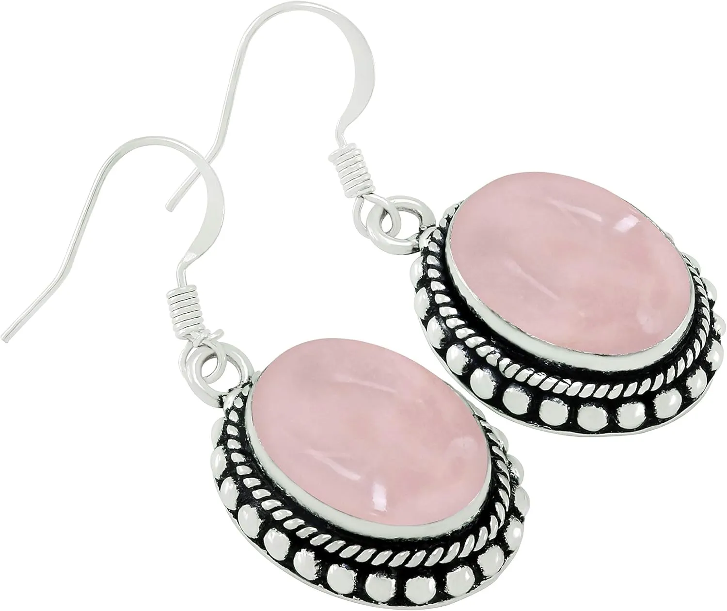 Natural/Synthetic/Simulated Gemstone Oval Shape Dangle Earrings for Women  925 Silver Plated Handmade Earrings  Lightweight & Comfortable Statement Birthstone Jewelry  Gift for Wedding Anniversary