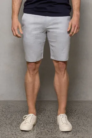 Noah Linen Blend Short: Sky