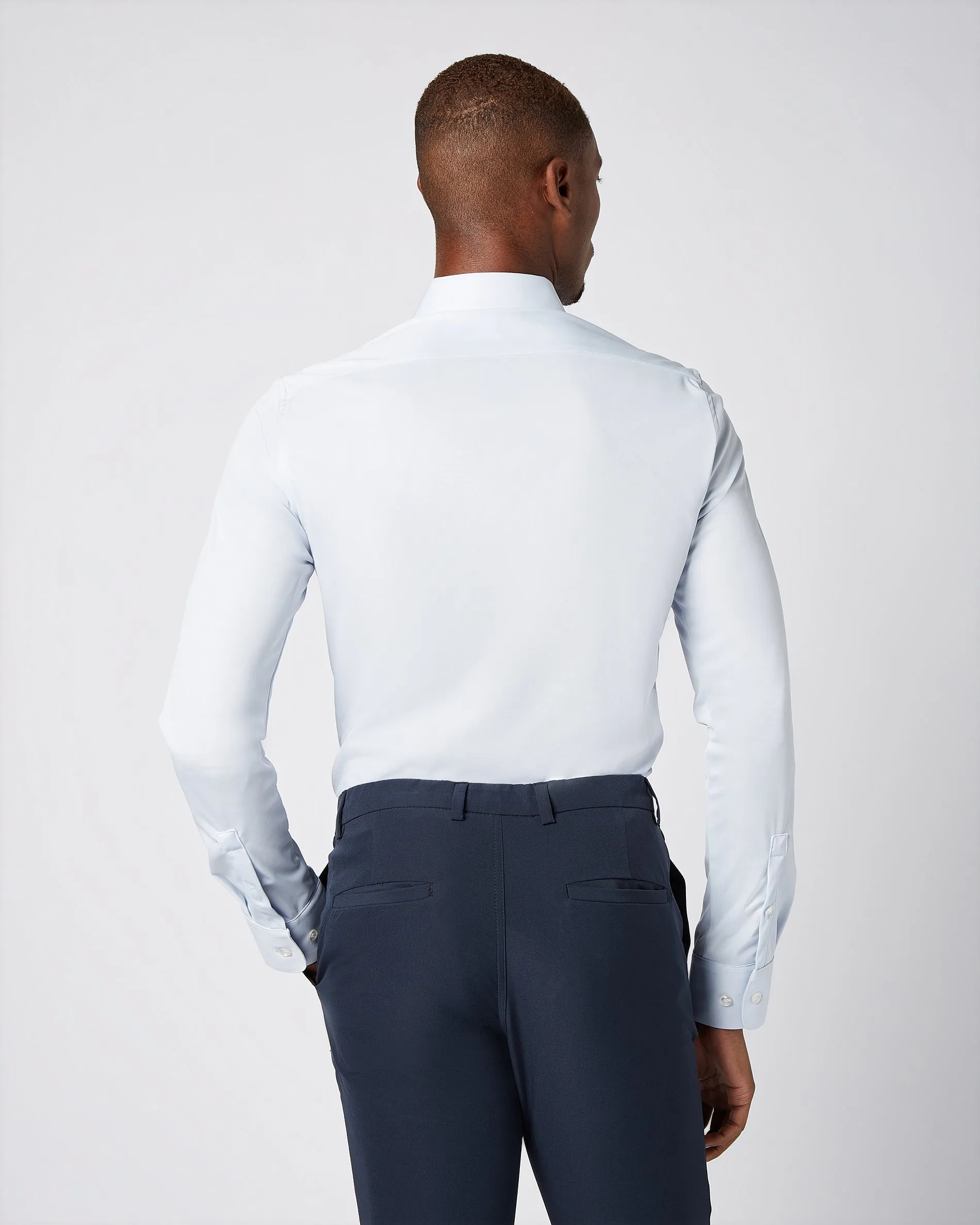 Non-iron stretch shirt light blue