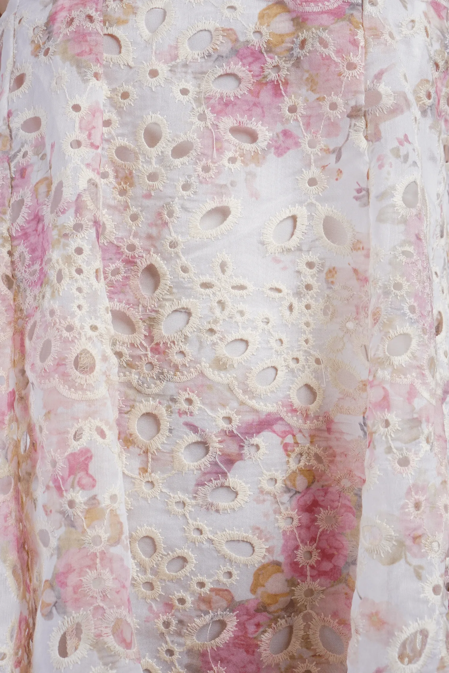 Pink Eyelet Halter Mini Flare Dress
