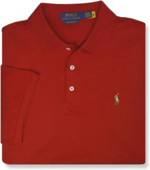 POLO RALPH LAUREN Mens Custom Slim Fit Soft Interlock Cotton Three Button Polo Shirt,