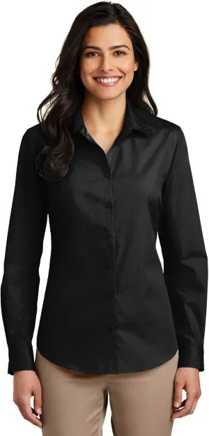 Port Authority Women's Long Sleeve Carefree Poplin Button-Down Shirt