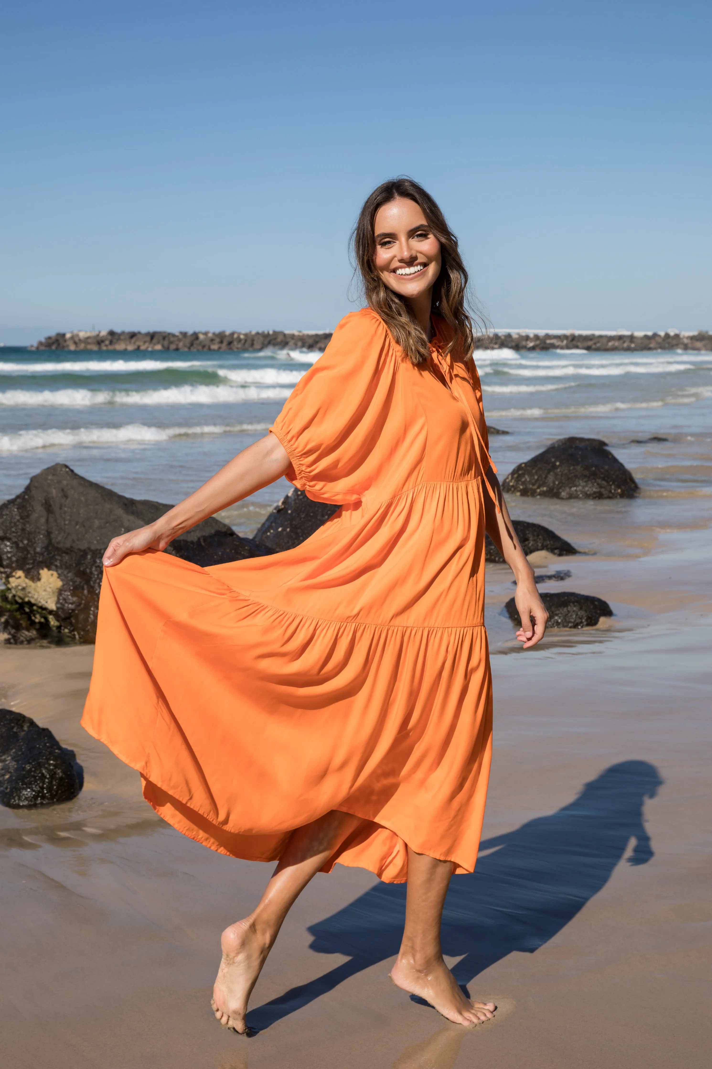 Roamer Midi Dress | Tangelo Orange | FINAL SALE