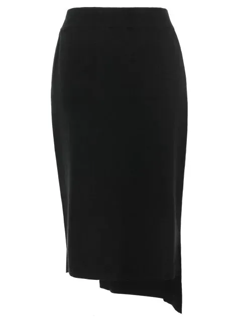 Stylish Rise Asymmetric Midi Knitted Skirt
