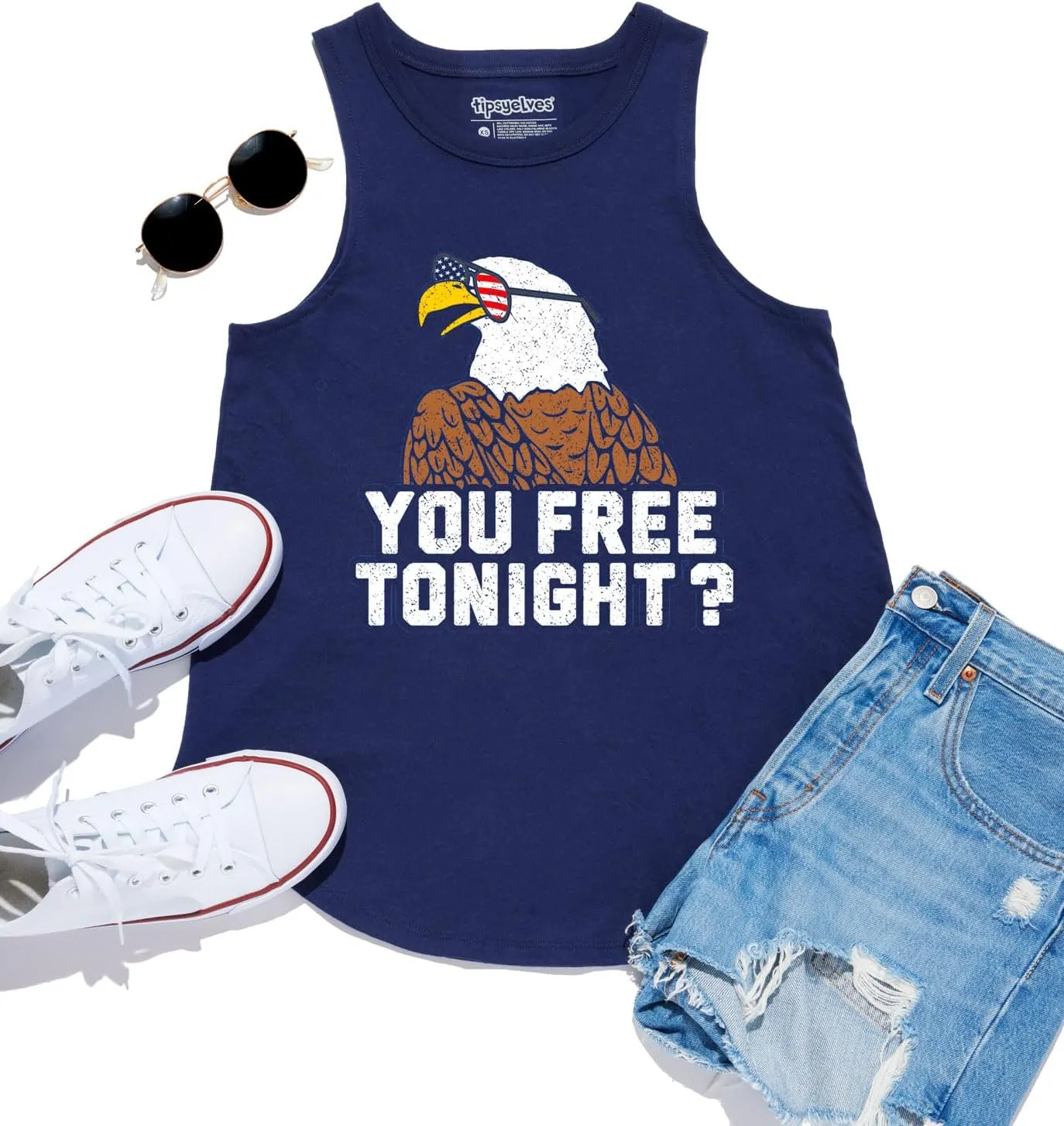Tipsy Elves Womens 4th of July Tank Tops Cute Patriotic American Flag Shirt Sleeveless July Fourth Outfits