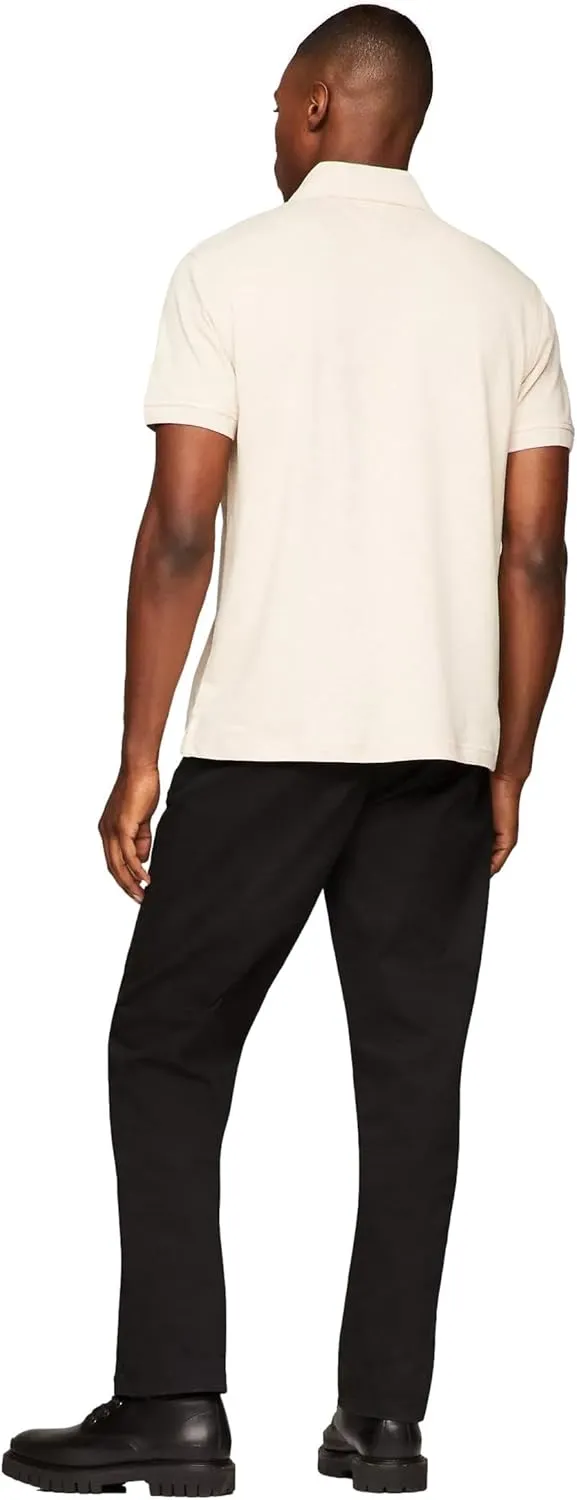 Tommy Hilfiger Men's Regular Fit Solid Color Short Sleeve Stretch Pique Polo Shirt