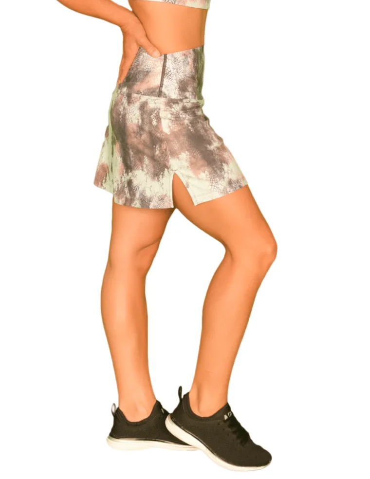 Wear It To Heart Python Mint High Waist Skort