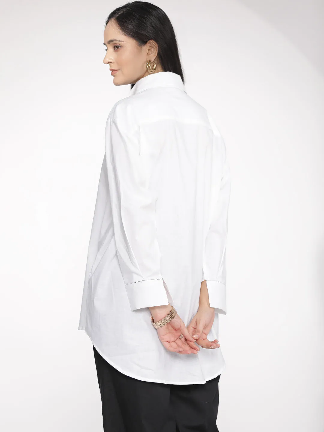 White Poplin OversizedShirt