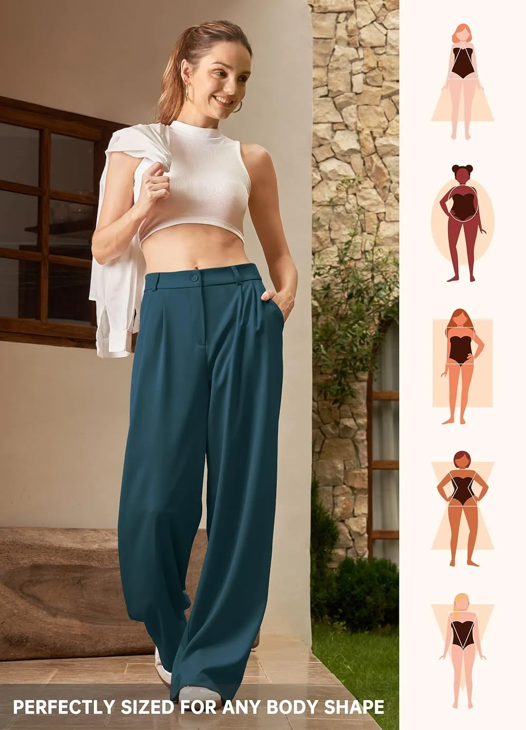 Willit Women's Work Pants Wide Leg Dress Pants High Waisted Casual Slacks Business Office Pants with Pockets 28"/30"/32"