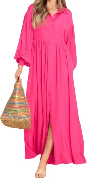 Women's Plus Size Maxi Dress 2024 Summer Fall Long Sleeve Button Down Shirt Casual Flowy Long Wedding Guest Dress