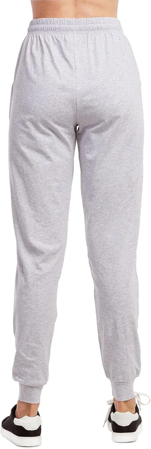 Wome's Jersey Cotton Jogger Pants with Side Pockets for Yoga Running Workout