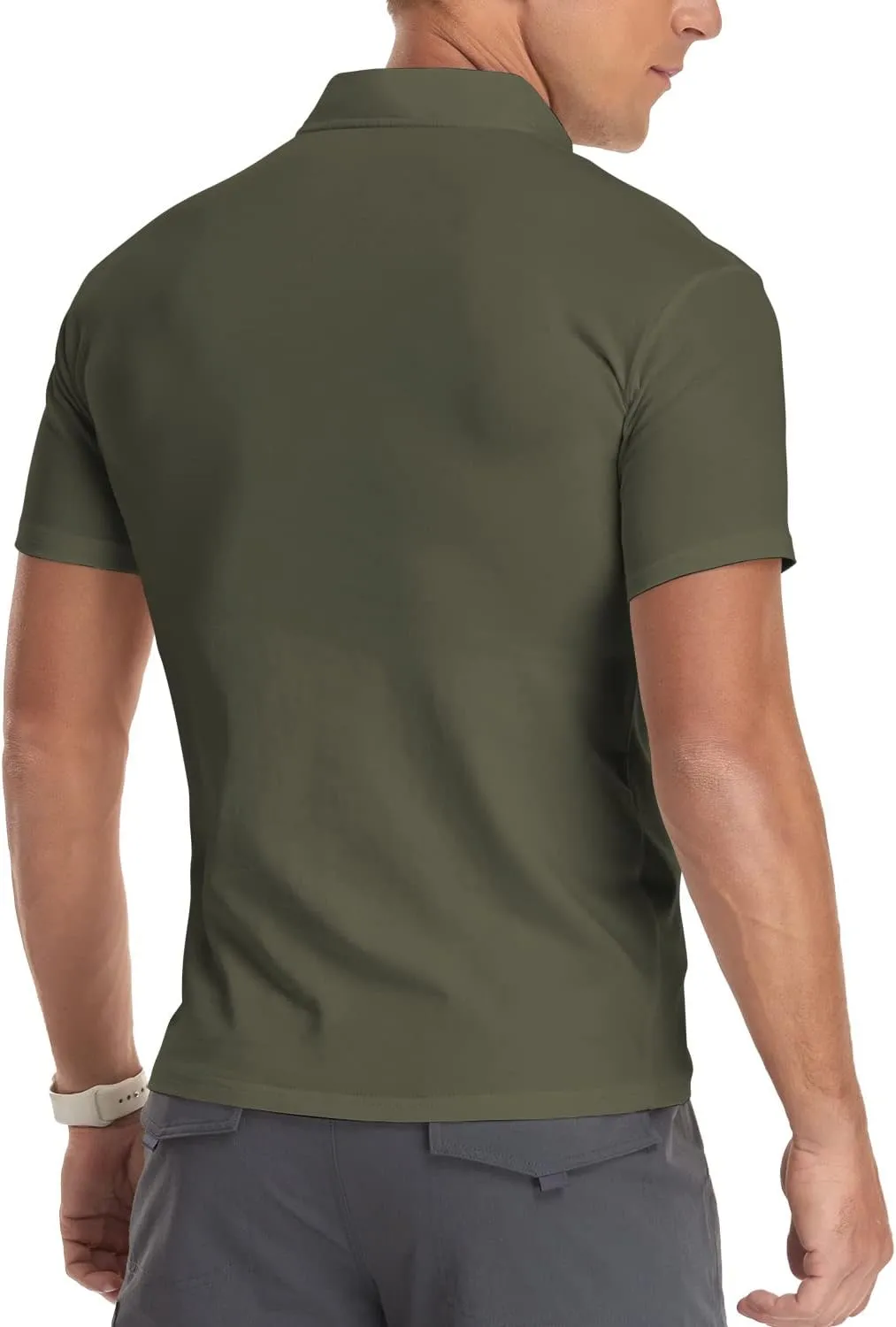 YTD Men's Long/Short Sleeve Polo Shirts Quarter-Zip Casual Slim Fit Mock Neck Basic Designed Cotton Shirts