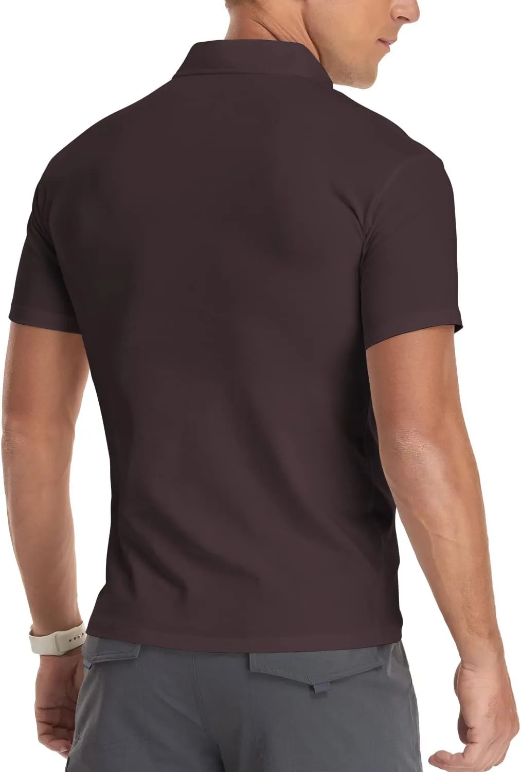 YTD Men's Long/Short Sleeve Polo Shirts Quarter-Zip Casual Slim Fit Mock Neck Basic Designed Cotton Shirts