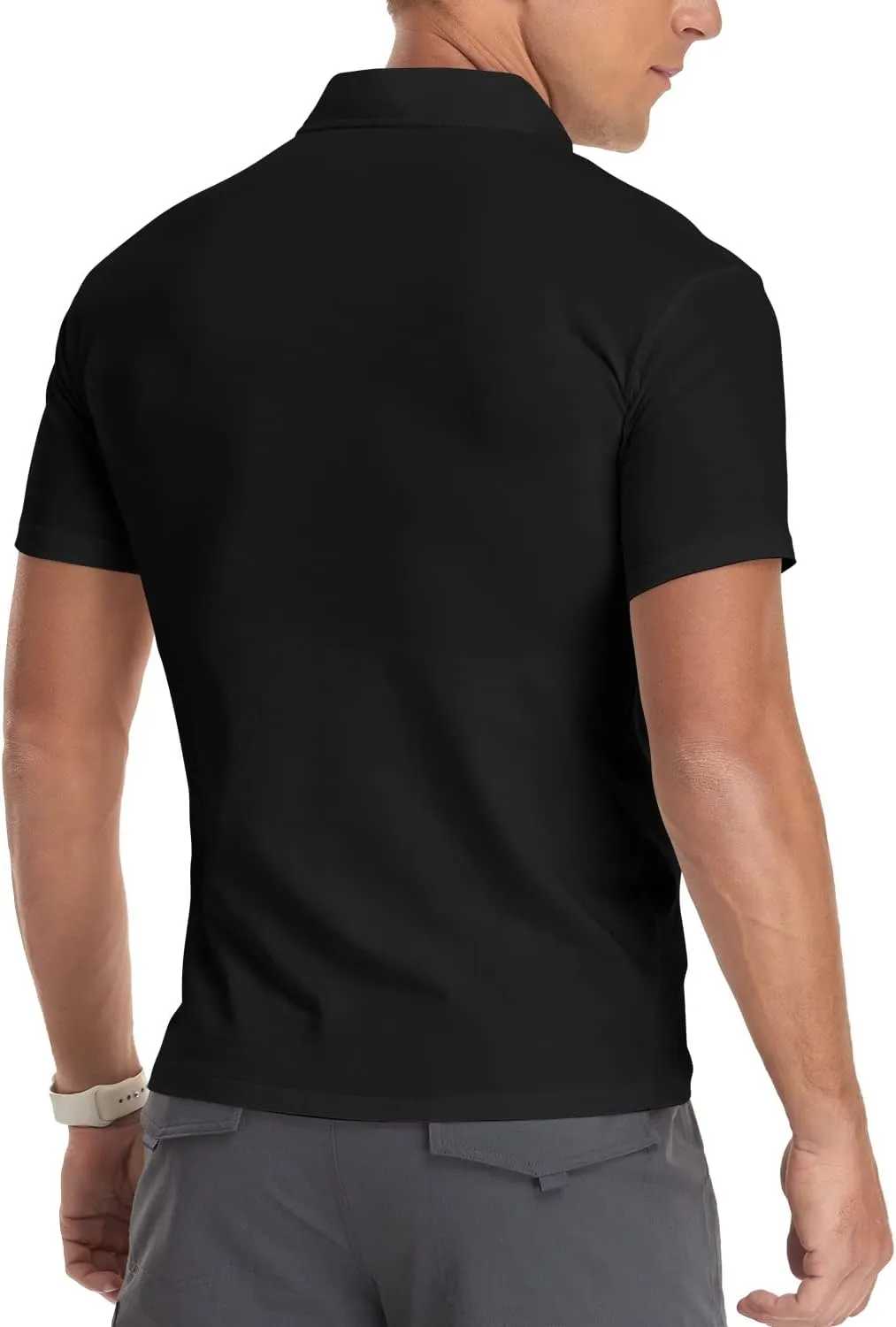 YTD Men's Long/Short Sleeve Polo Shirts Quarter-Zip Casual Slim Fit Mock Neck Basic Designed Cotton Shirts