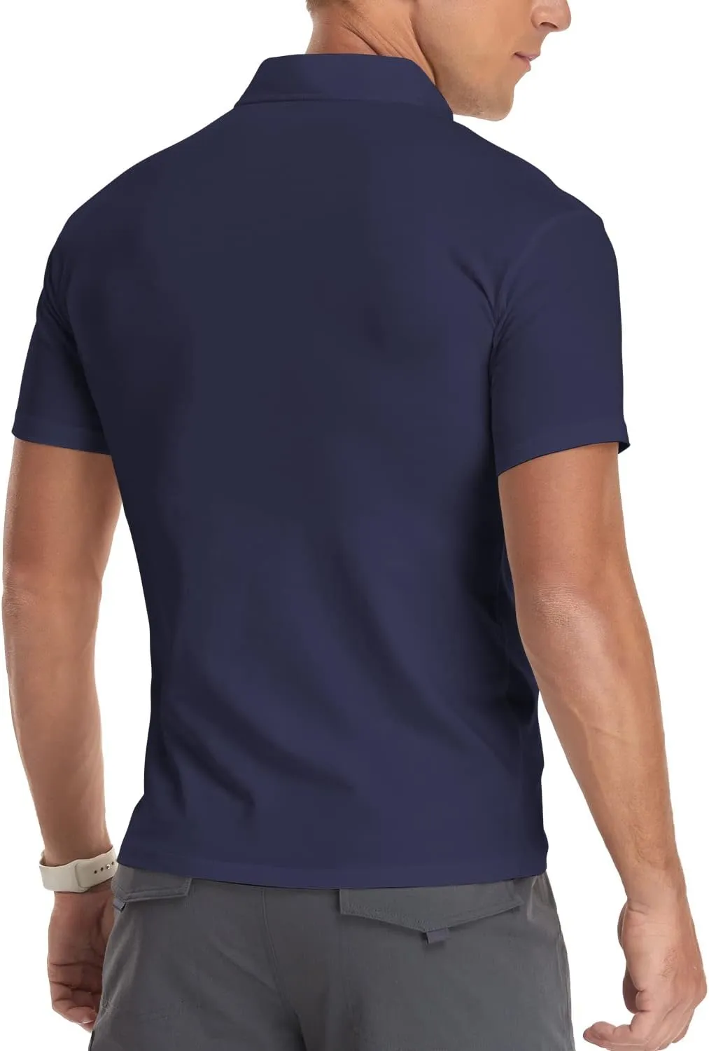 YTD Men's Long/Short Sleeve Polo Shirts Quarter-Zip Casual Slim Fit Mock Neck Basic Designed Cotton Shirts
